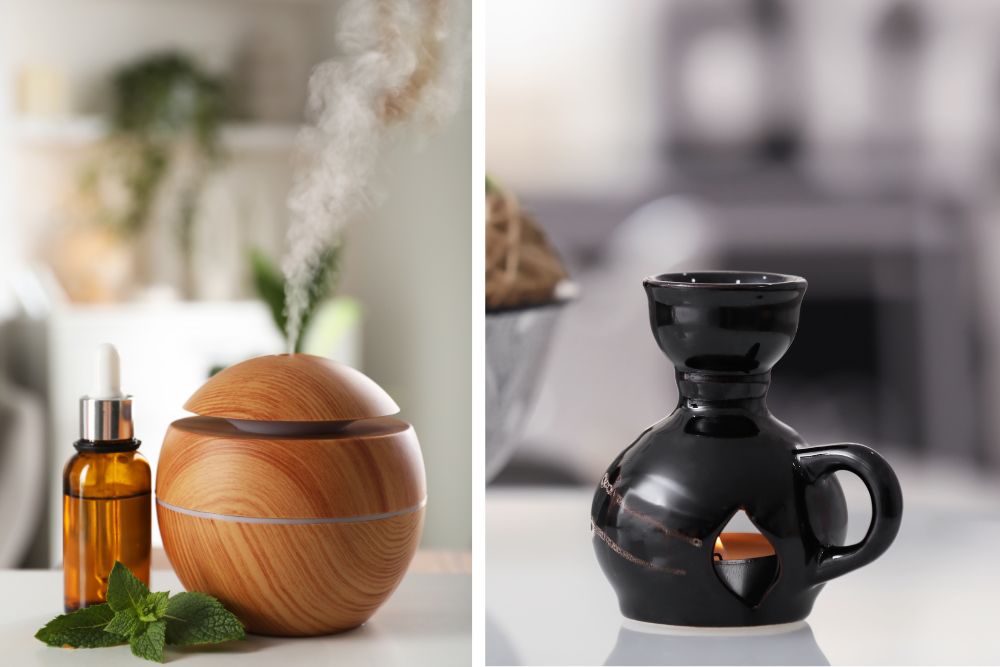 Użycie olejku eterycznego w aromaterapii z dyfuzorem
