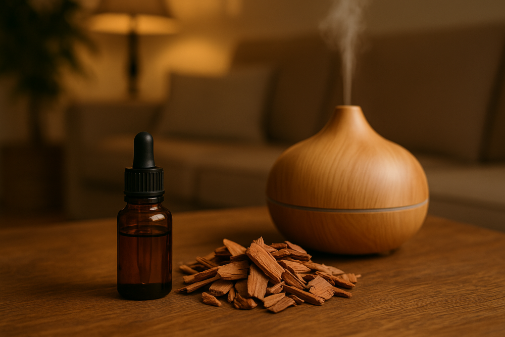Olejek eteryczny cedrowy w dyfuzorze – delikatne aromatyzowanie wnętrza zapachem drzewnym